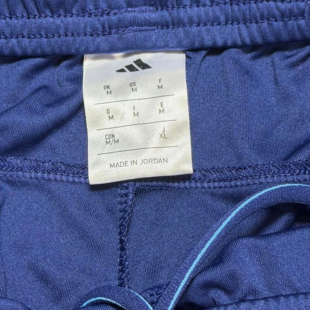 Adidas Blokecore Navy & Light Blue 3 Stripe Running Athletic Gym Shorts - Picture 6 of 6